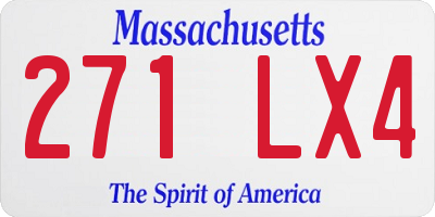 MA license plate 271LX4
