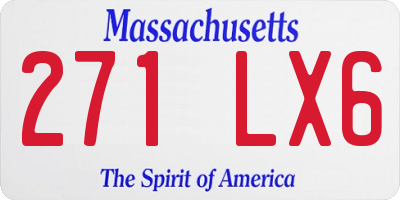 MA license plate 271LX6