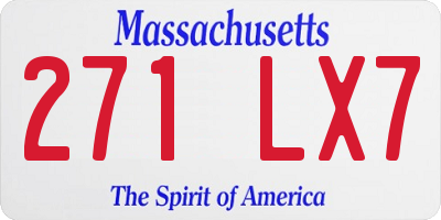 MA license plate 271LX7