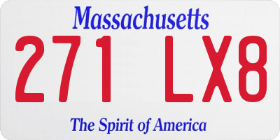 MA license plate 271LX8