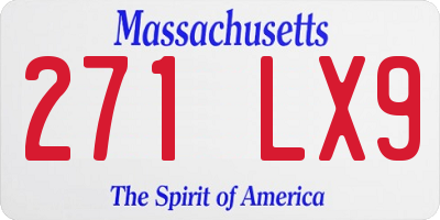 MA license plate 271LX9