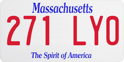 MA license plate 271LY0