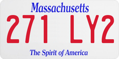 MA license plate 271LY2