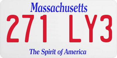 MA license plate 271LY3