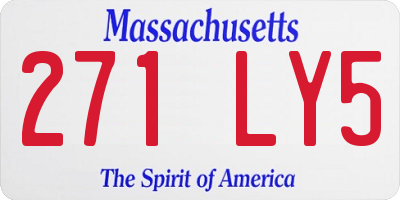 MA license plate 271LY5