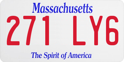 MA license plate 271LY6