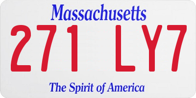 MA license plate 271LY7