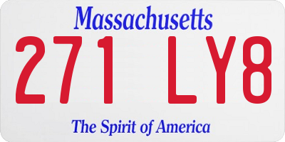MA license plate 271LY8