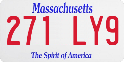 MA license plate 271LY9