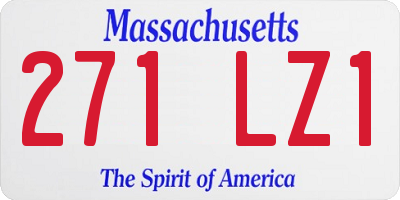 MA license plate 271LZ1