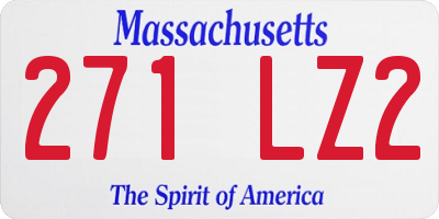 MA license plate 271LZ2