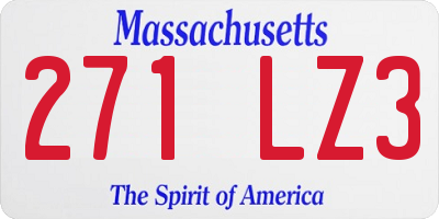 MA license plate 271LZ3