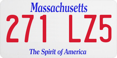 MA license plate 271LZ5