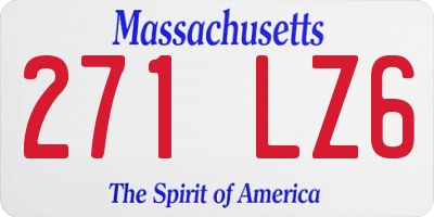 MA license plate 271LZ6