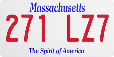 MA license plate 271LZ7