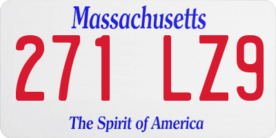 MA license plate 271LZ9