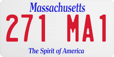 MA license plate 271MA1