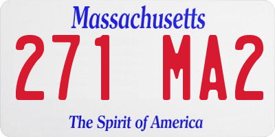 MA license plate 271MA2