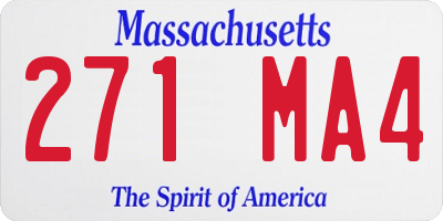 MA license plate 271MA4