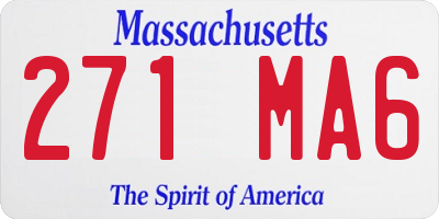MA license plate 271MA6
