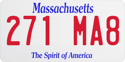 MA license plate 271MA8
