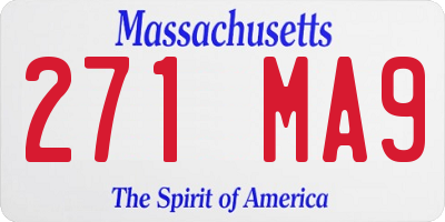 MA license plate 271MA9