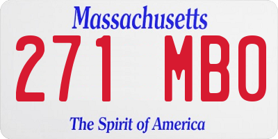 MA license plate 271MB0