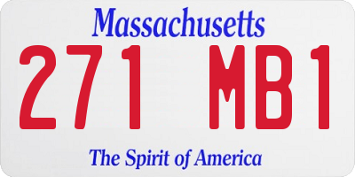 MA license plate 271MB1
