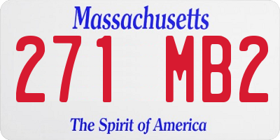MA license plate 271MB2
