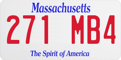 MA license plate 271MB4