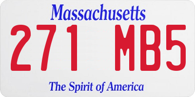 MA license plate 271MB5