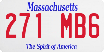 MA license plate 271MB6