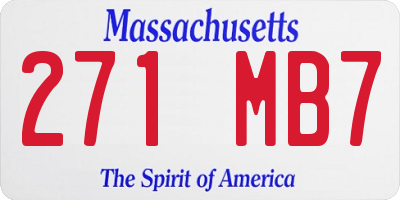 MA license plate 271MB7