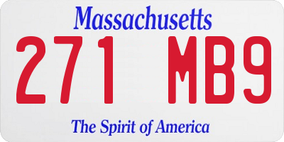 MA license plate 271MB9