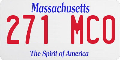 MA license plate 271MC0