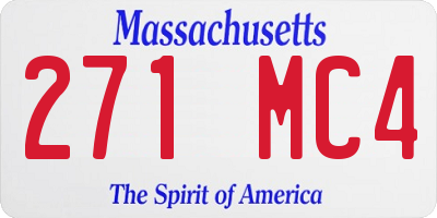 MA license plate 271MC4
