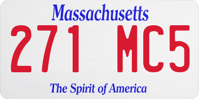MA license plate 271MC5