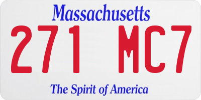 MA license plate 271MC7