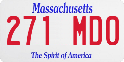 MA license plate 271MD0