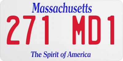 MA license plate 271MD1