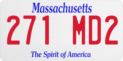 MA license plate 271MD2