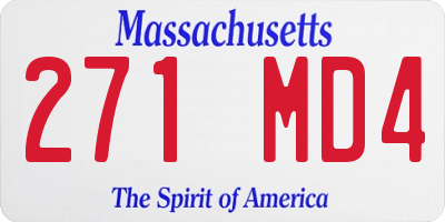 MA license plate 271MD4