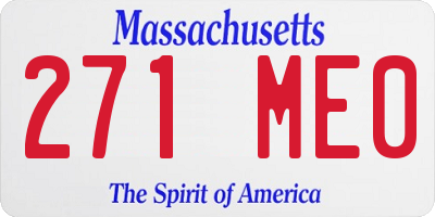 MA license plate 271ME0