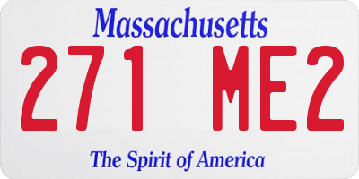 MA license plate 271ME2