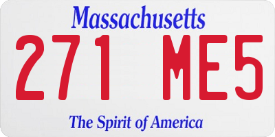 MA license plate 271ME5