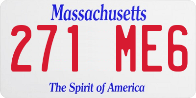 MA license plate 271ME6