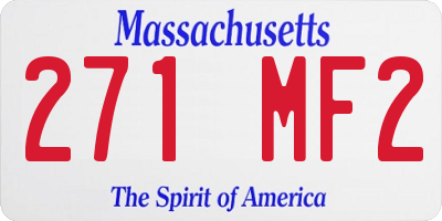 MA license plate 271MF2