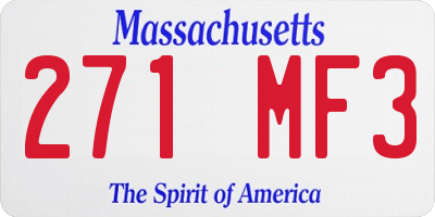 MA license plate 271MF3