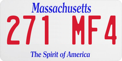 MA license plate 271MF4