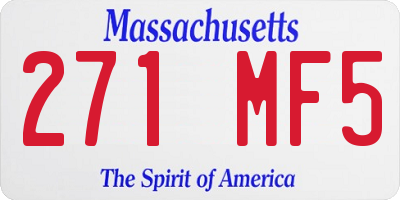 MA license plate 271MF5